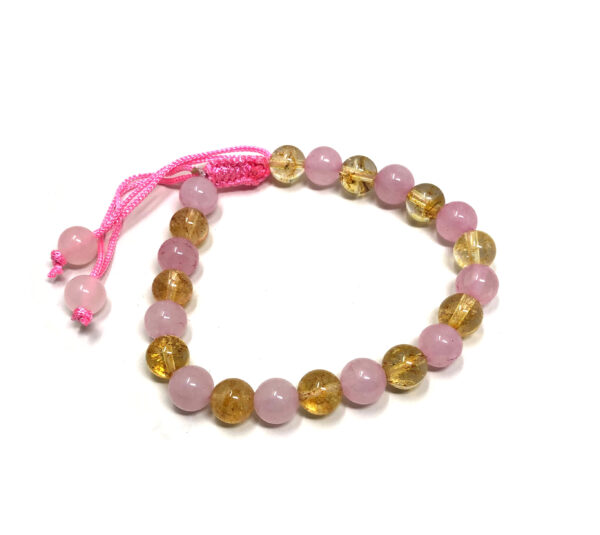 Shreyshti Thread Bracelet Citrine Rose Quartz, beads approx. 8mm